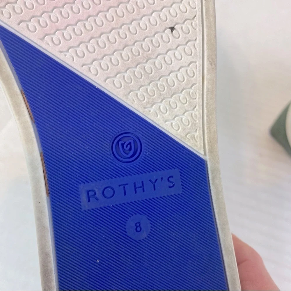 Rothy’s Safari Green Textured Print Slip On Sneakers Size 8